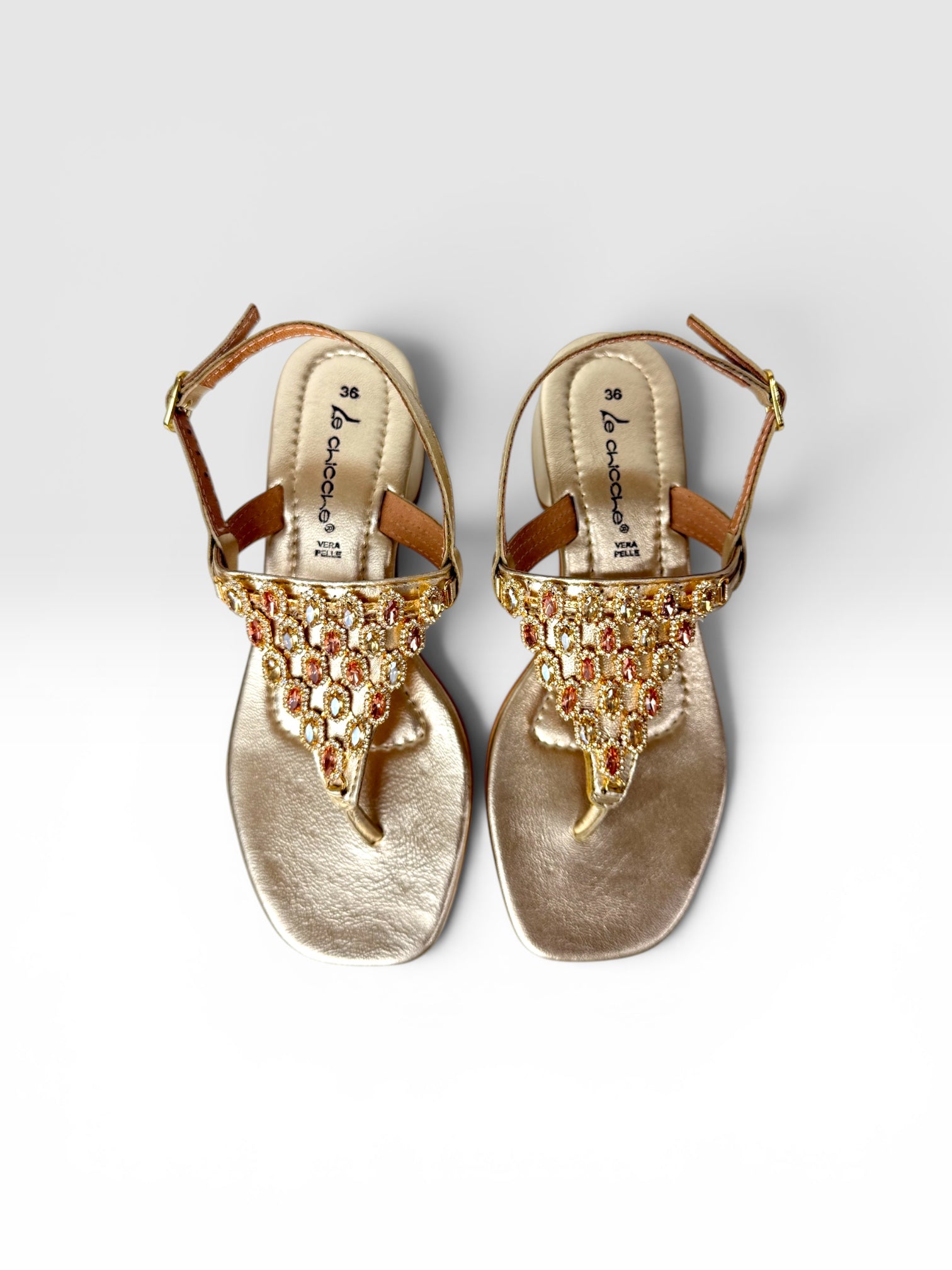 LE CHICCHE INFRADITO IN VERA PELLE LAMINATO ORO