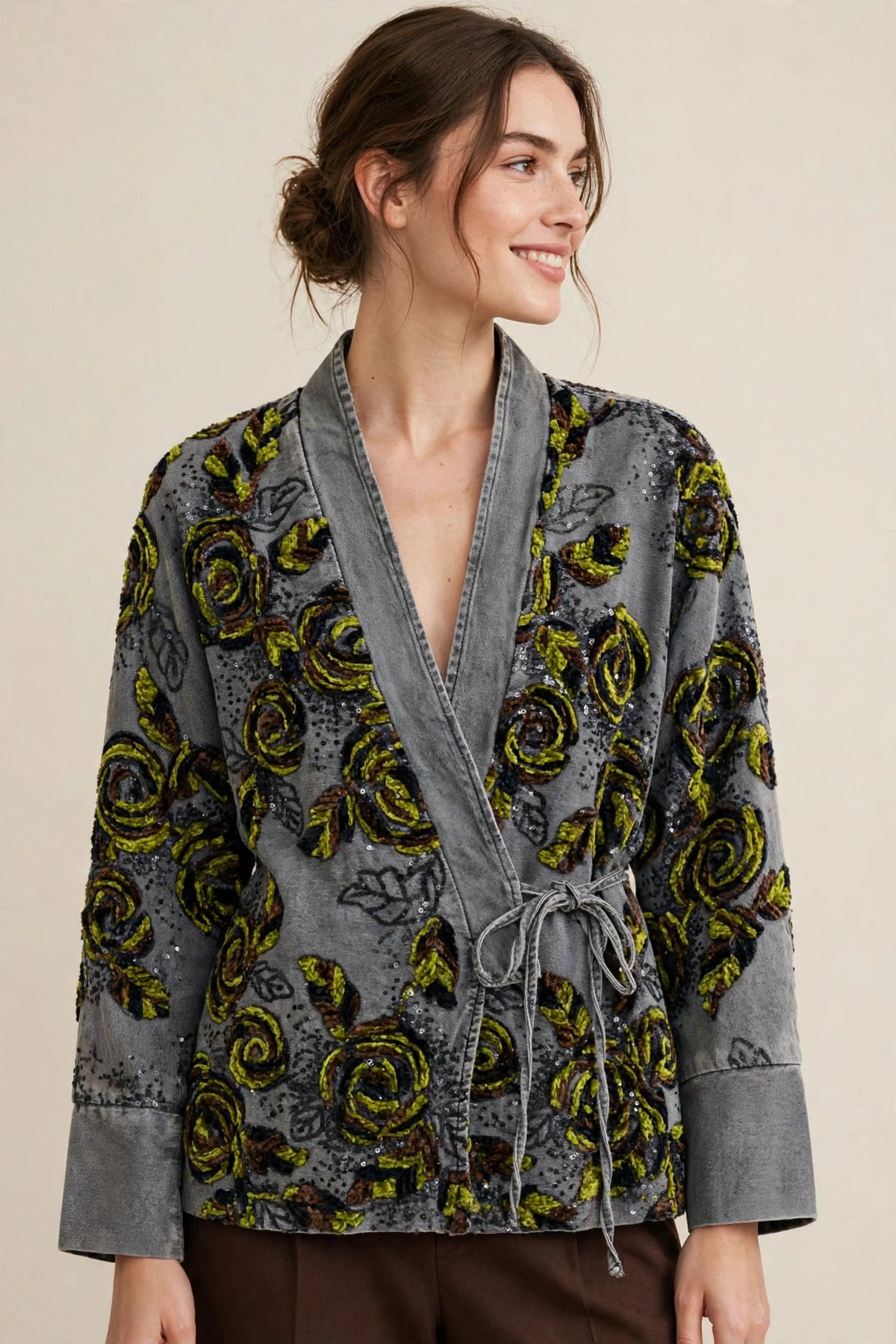 KIMONO DENIM GRIGIO