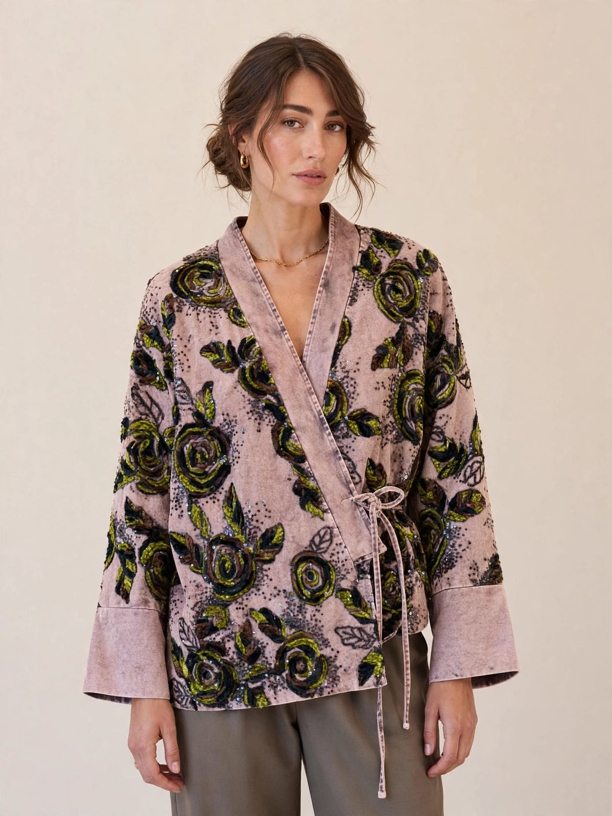KIMONO DENIM ROSA