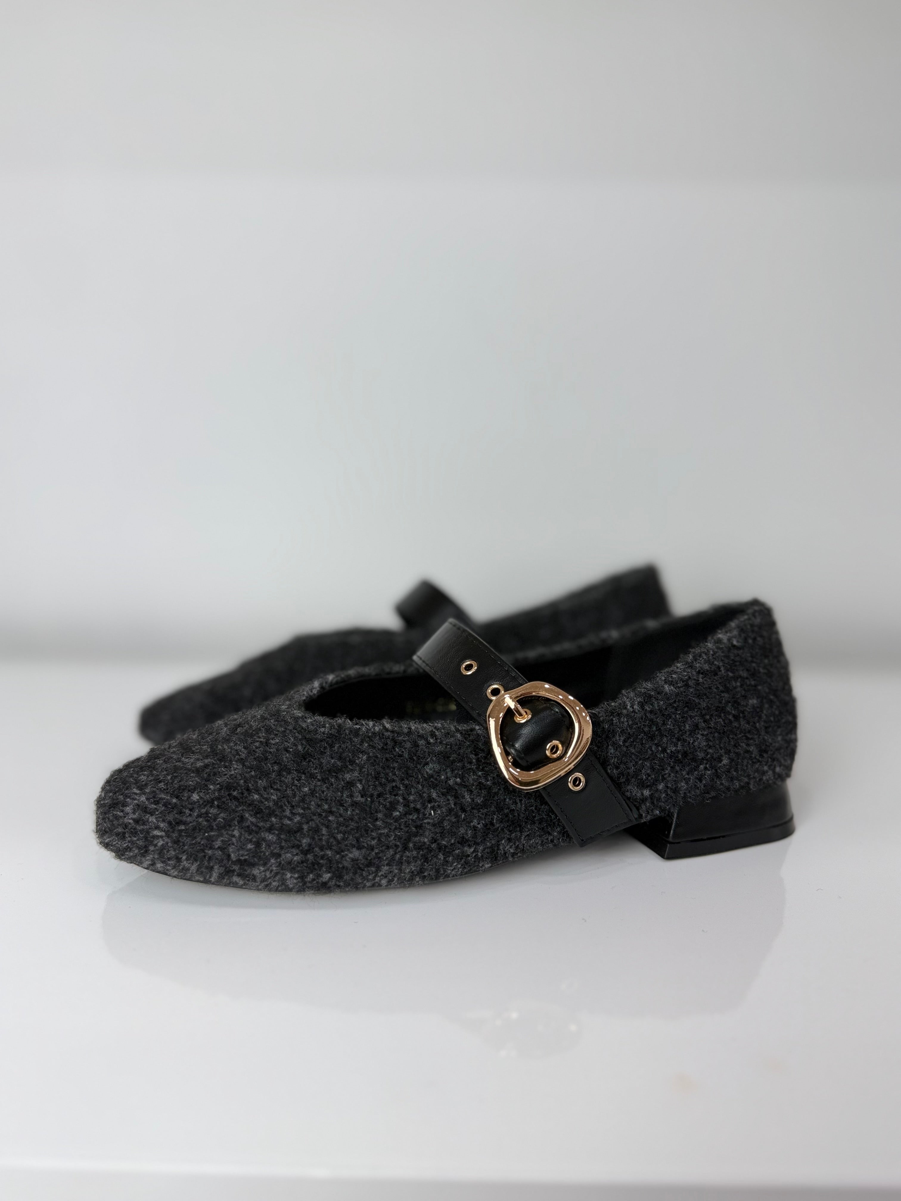 CLAUD V mary jane teddy grigio