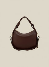 BORSA IN PELLE CON MANICO INTRECCIATO