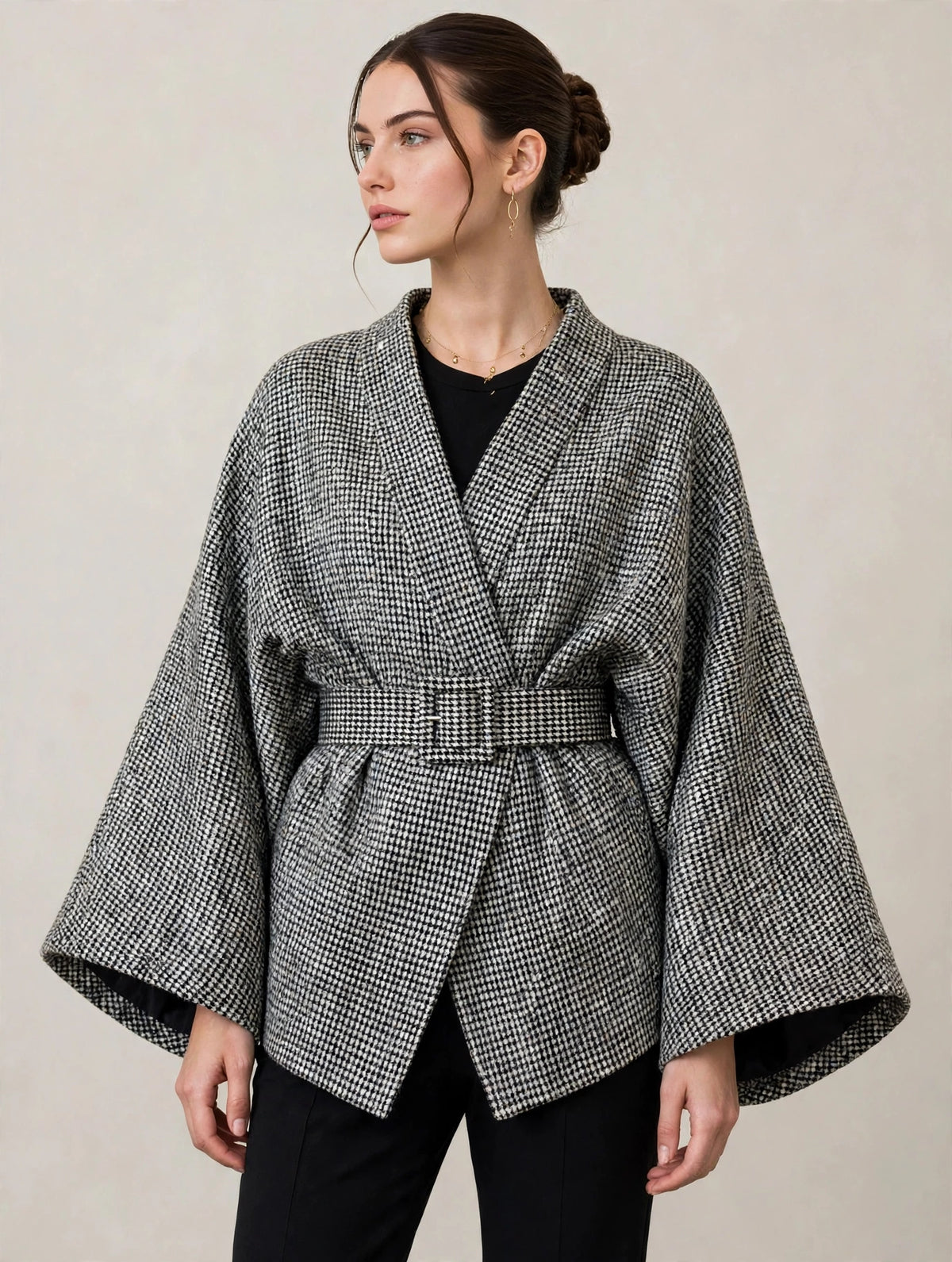KIMONO PIED DE POULE