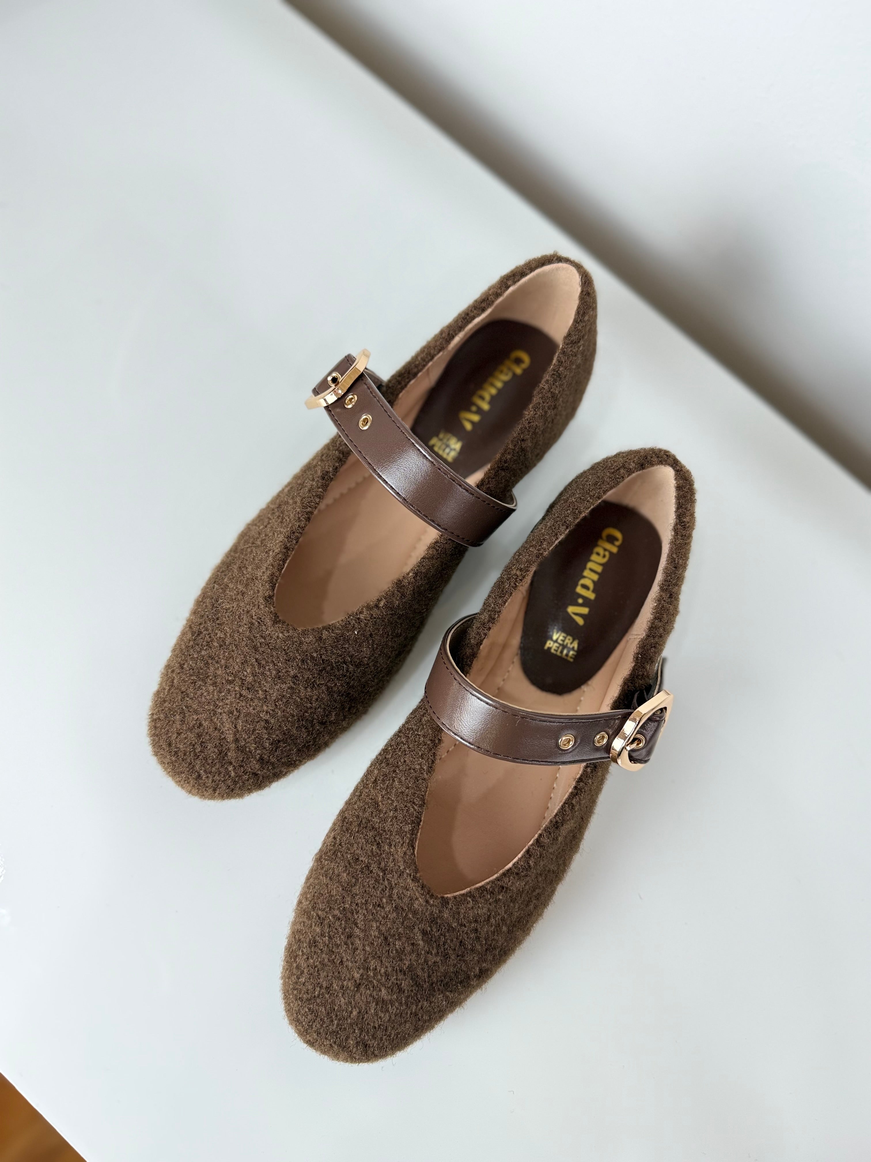 CLAUD V mary jane teddy marrone