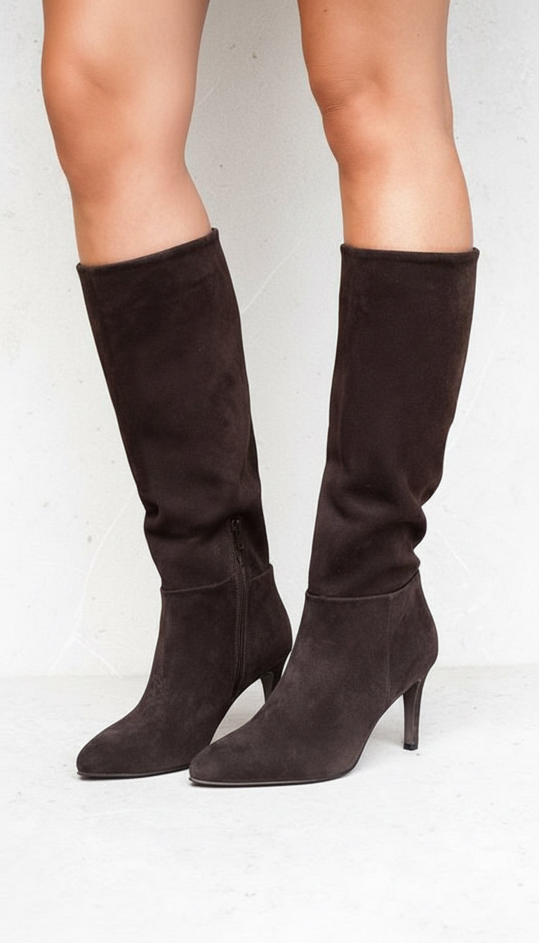 CLOE STIVALE CAMOSCIO CIOCCOLATO