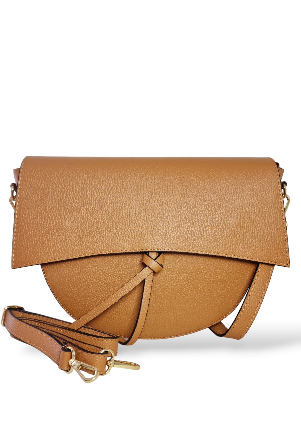 BORSA MEZZALUNA in vera pelle cuoio