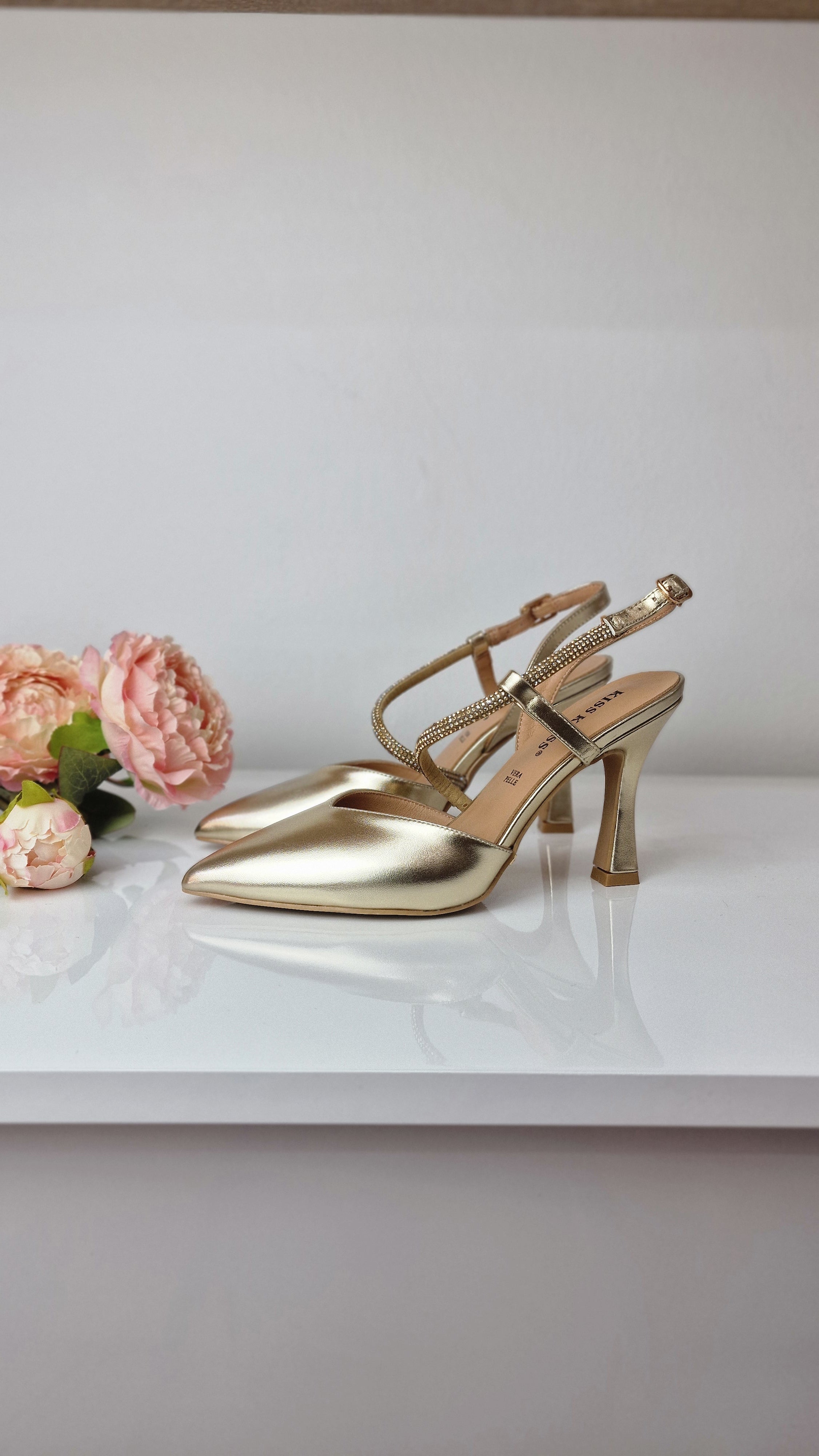 SLINGBACK SATINATO ORO