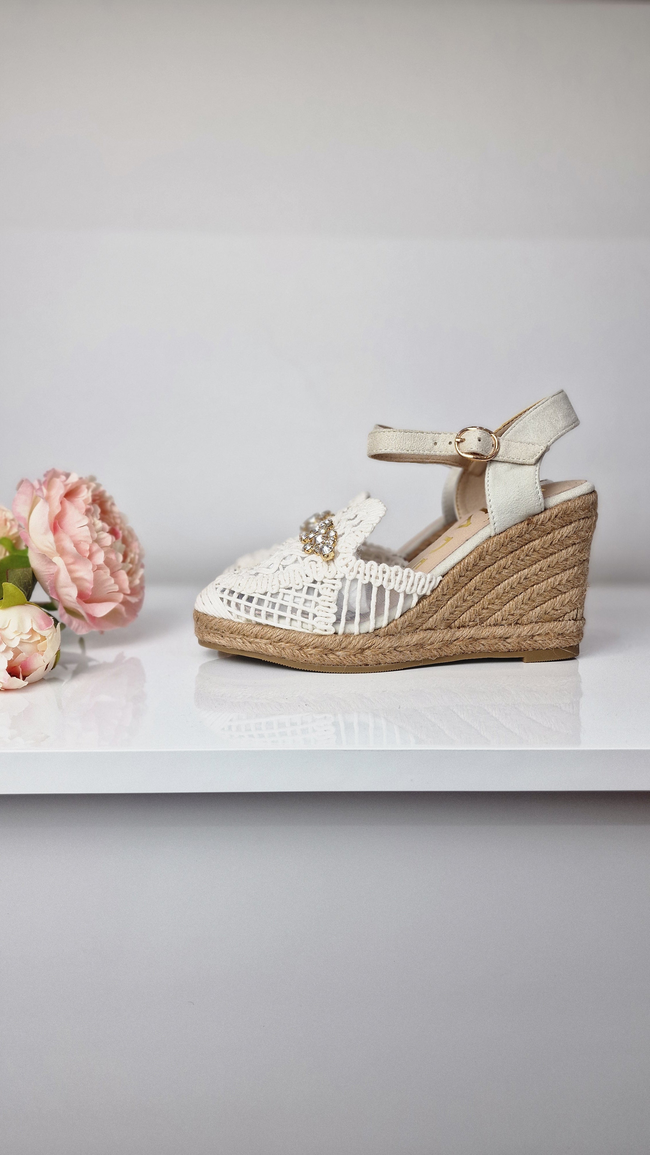 LEJADE ESPADRILLAS MACRAMÈ BIANCA ALTA